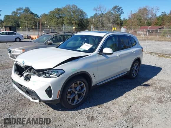✅ 2022 BMW X3 sDrive30i • VIN: 5UX43DP07N9J95201 • Lot: 43801211. Listed on IAAI with 51,932 mi. Free auction sales archive from the USA and detailed vehicle history report at DreamBid. Image 2.