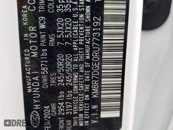 ✅ 2024 Hyundai Palisade Calligraphy • VIN: KM8R7DGE0RU773192 • Лот: 76116504. Опубликован ранее на Copart с пробегом 8 276 миль. Бесплатный доступ к архиву аукционных продаж из США и подробный отчёт об истории автомобиля на DreamBid. Изображение 14.