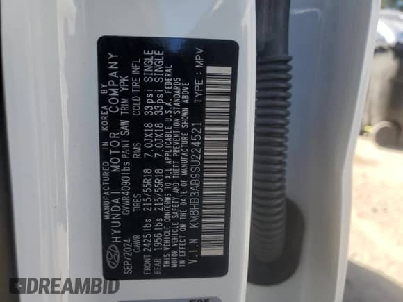 2025 Hyundai Kona SEL with VIN KM8HB3AB9SU224521, listed as a Copart auction lot 47528435 with 6,516 mi miles and Clean title. Bid and sale history available at DreamBid. Image 13.