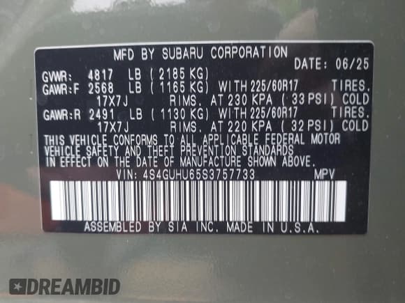 ✅ 2025 Subaru Crosstrek Wilderness • VIN: 4S4GUHU65S3757733 • Lot: 42870961. Wystawiony na IAAI z przebiegiem 2 044 mil. Bezpłatny archiwum sprzedaży aukcyjnych z USA i szczegółowy raport historii pojazdu na DreamBid. Zdjęcie 9.