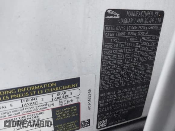 ✅ 2020 Jaguar I-Pace SE • VIN: SADHC2S14L1F85800 • Lot: 42444115. Wystawiony na IAAI z przebiegiem 51 249 mil. Bezpłatny archiwum sprzedaży aukcyjnych z USA i szczegółowy raport historii pojazdu na DreamBid. Zdjęcie 9.