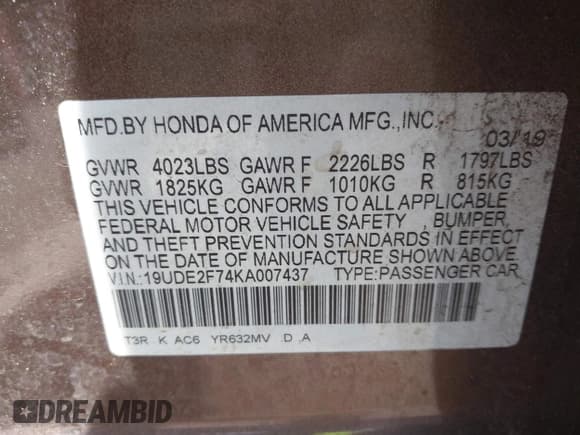 ✅ 2019 Acura ILX Premium • VIN: 19UDE2F74KA007437 • Lot: 43067115. Wystawiony na IAAI z przebiegiem 66 050 mil. Bezpłatny archiwum sprzedaży aukcyjnych z USA i szczegółowy raport historii pojazdu na DreamBid. Zdjęcie 9.