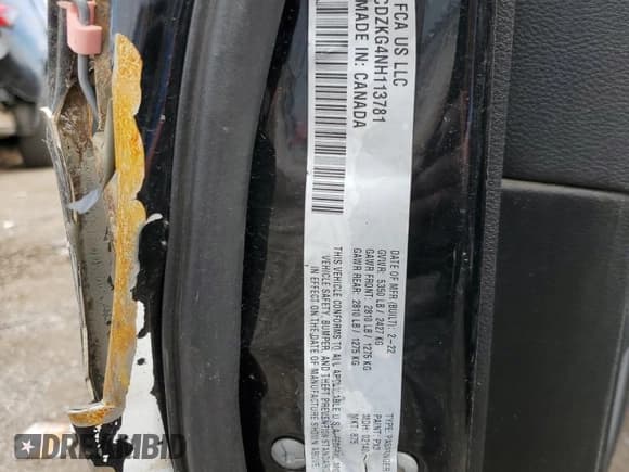 ✅ 2022 Dodge Challenger GT • VIN: 2C3CDZKG4NH113781 • Лот: 82389105. Опубликован ранее на Copart с пробегом Не указан. Бесплатный доступ к архиву аукционных продаж из США и подробный отчёт об истории автомобиля на DreamBid. Изображение 12.