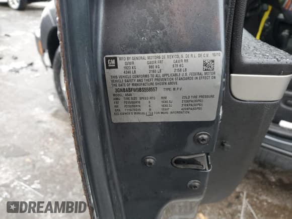 ✅ 2011 Chevrolet HHR 1LT • VIN: 3GNBABFW9BS558557 • Lot: 43643675. Listed on Copart with 195,973 mi. Free auction sales archive from the USA and detailed vehicle history report at DreamBid. Image 12.