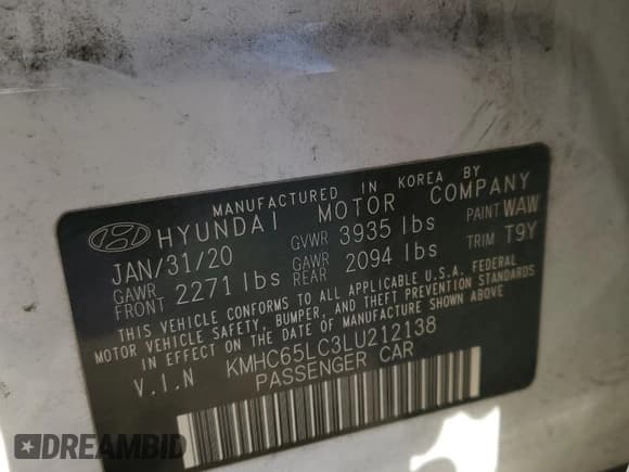 ✅ 2020 Hyundai Ioniq Blue • VIN: KMHC65LC3LU212138 • Lot: 48718235. Wystawiony na Copart z przebiegiem 57 206 mil. Bezpłatny archiwum sprzedaży aukcyjnych z USA i szczegółowy raport historii pojazdu na DreamBid. Zdjęcie 15.