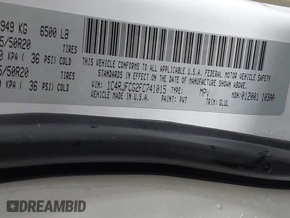 ✅ 2015 Jeep Grand Cherokee Overland • VIN: 1C4RJFCG2FC741015 • Лот: 41607606. Опубликован ранее на IAAI с пробегом 132 038 миль. Бесплатный доступ к архиву аукционных продаж из США и подробный отчёт об истории автомобиля на DreamBid. Изображение 9.