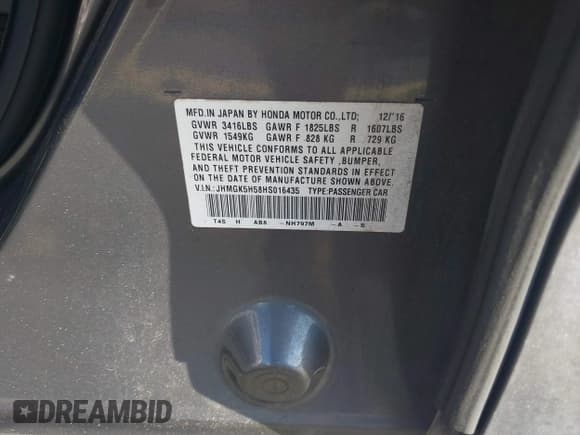 ✅ 2017 Honda Fit LX • VIN: JHMGK5H58HS016435 • Lot: 43491604. Wystawiony na IAAI z przebiegiem 93 155 mil. Bezpłatny archiwum sprzedaży aukcyjnych z USA i szczegółowy raport historii pojazdu na DreamBid. Zdjęcie 9.