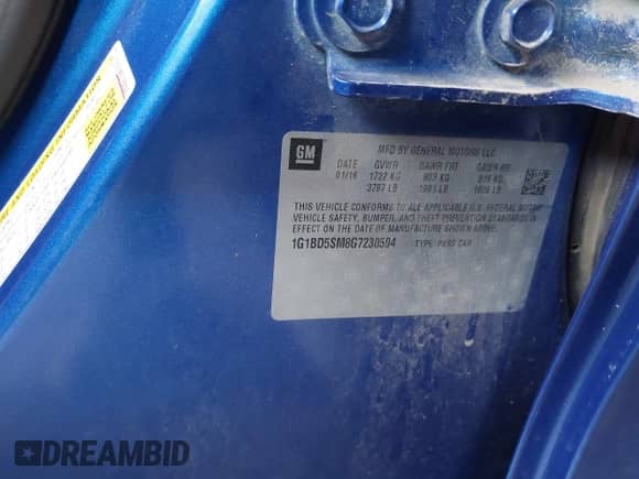 2016 Chevrolet Cruze LT с VIN 1G1BD5SM8G7230504, выставлен на аукционе IAAI как лот 42247735 с пробегом 90 418 миль миль и . История ставок и продаж доступна на DreamBid. Изображение 9.