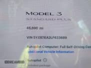 ✅ 2020 Tesla Model 3 Standard Range Plus • VIN: 5YJ3E1EA2LF633689 • Lot: 43514531. Wystawiony na IAAI z przebiegiem 46 690 mil. Bezpłatny archiwum sprzedaży aukcyjnych z USA i szczegółowy raport historii pojazdu na DreamBid. Zdjęcie 15.