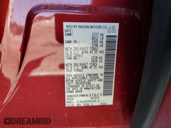 ✅ 2022 Nissan Frontier SV • VIN: 1N6ED1FJ9NN637623 • Lot: 57306685. Listed on Copart with 23,446 mi. Free auction sales archive from the USA and detailed vehicle history report at DreamBid. Image 13.