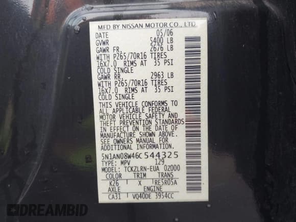 ✅ 2006 Nissan Xterra SE • VIN: 5N1AN08W46C544325 • Lot: 41413442. Wystawiony na IAAI z przebiegiem 175 763 mil. Bezpłatny archiwum sprzedaży aukcyjnych z USA i szczegółowy raport historii pojazdu na DreamBid. Zdjęcie 9.