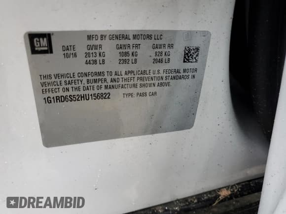 ✅ 2017 Chevrolet Volt Premier • VIN: 1G1RD6S52HU156822 • Lot: 82419384. Wystawiony na Copart z przebiegiem 114 223 mil. Bezpłatny archiwum sprzedaży aukcyjnych z USA i szczegółowy raport historii pojazdu na DreamBid. Zdjęcie 12.