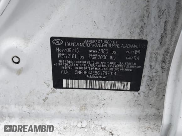 ✅ 2016 Hyundai Elantra SE • VIN: 5NPDH4AE8GH787014 • Lot: 42321685. Listed on IAAI with 166,626 mi. Free auction sales archive from the USA and detailed vehicle history report at DreamBid. Image 9.