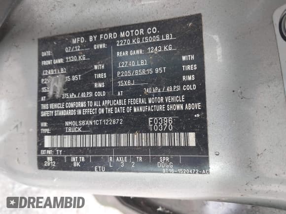 ✅ 2012 Ford Transit Connect XL • VIN: NM0LS6AN1CT122872 • Lot: 42525116. Wystawiony na IAAI z przebiegiem 295 458 mil. Bezpłatny archiwum sprzedaży aukcyjnych z USA i szczegółowy raport historii pojazdu na DreamBid. Zdjęcie 9.