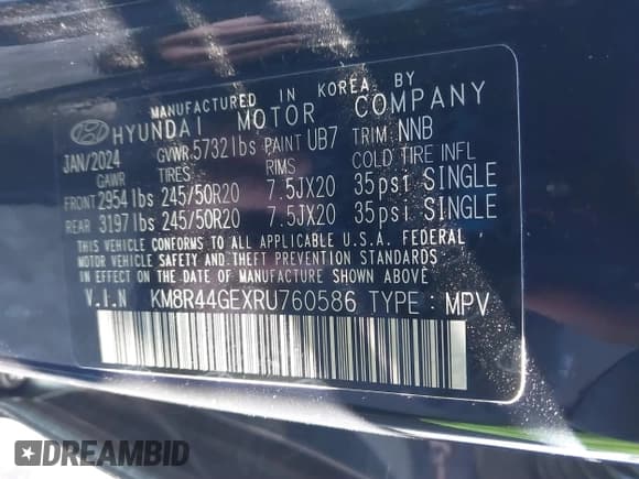 ✅ 2024 Hyundai Palisade SEL • VIN: KM8R44GEXRU760586 • Лот: 40958999. Опубликован ранее на IAAI с пробегом 4 630 миль. Бесплатный доступ к архиву аукционных продаж из США и подробный отчёт об истории автомобиля на DreamBid. Изображение 9.