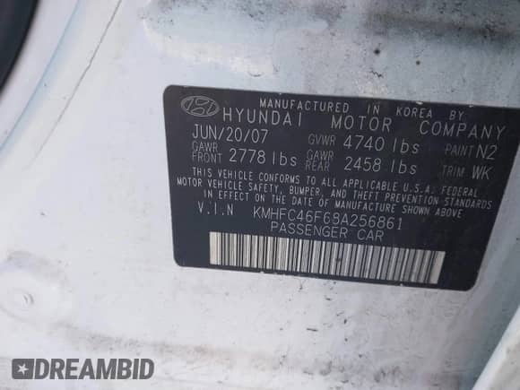 2008 Hyundai Azera Limited с VIN KMHFC46F68A256861, выставлен на аукционе IAAI как лот 41586128 с пробегом 218 770 миль миль и . История ставок и продаж доступна на DreamBid. Изображение 9.