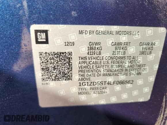 2020 Chevrolet Malibu LT z VIN 1G1ZD5ST4LF066562, wystawiony jako Copart lot #84482535 z przebiegiem 146 803 mil mil oraz Szkoda całkowita • Salvage title. Historia ofert i sprzedaży dostępna na DreamBid. Obrazek 12.