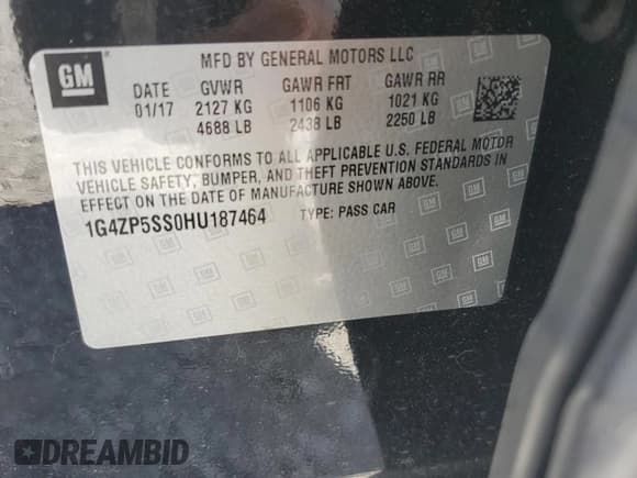 ✅ 2017 Buick LaCrosse Essence • VIN: 1G4ZP5SS0HU187464 • Lot: 58582484. Wystawiony na Copart z przebiegiem 39 447 mil. Bezpłatny archiwum sprzedaży aukcyjnych z USA i szczegółowy raport historii pojazdu na DreamBid. Zdjęcie 12.