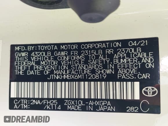 ✅ 2021 Toyota C-HR LE • VIN: JTNKHMBX6M1120819 • Lot: 42757320. Wystawiony na IAAI z przebiegiem 42 494 mil. Bezpłatny archiwum sprzedaży aukcyjnych z USA i szczegółowy raport historii pojazdu na DreamBid. Zdjęcie 9.