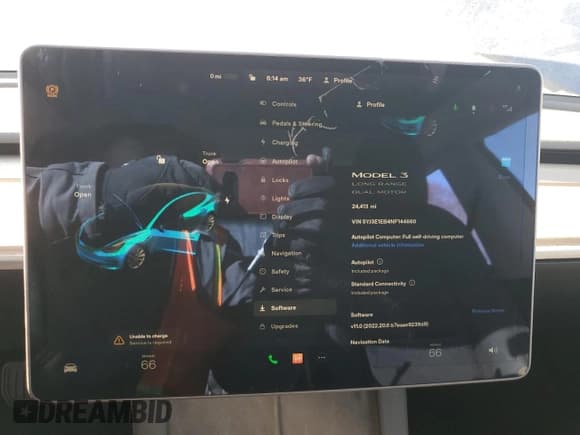 ✅ 2022 Tesla Model 3 Long Range • VIN: 5YJ3E1EB4NF144660 • Лот: 52398865. Опубликован ранее на Copart с пробегом 24 413 миль. Бесплатный доступ к архиву аукционных продаж из США и подробный отчёт об истории автомобиля на DreamBid. Изображение 9.