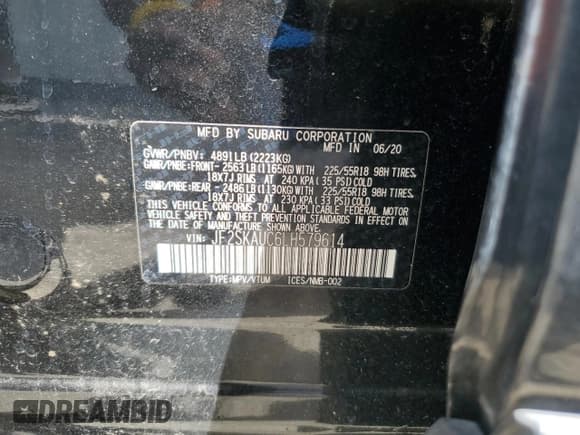 ✅ 2020 Subaru Forester Limited • VIN: JF2SKAUC6LH579614 • Lot: 81658655. Wystawiony na Copart z przebiegiem 75 524 mil. Bezpłatny archiwum sprzedaży aukcyjnych z USA i szczegółowy raport historii pojazdu na DreamBid. Zdjęcie 13.