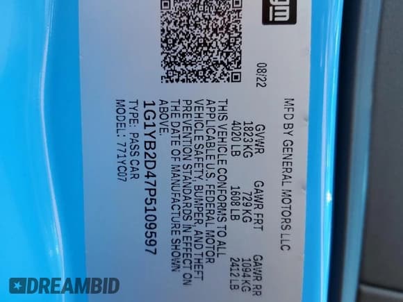 ✅ 2023 Chevrolet Corvette 2LT • VIN: 1G1YB2D47P5109597 • Lot: 91311295. Wystawiony na Copart z przebiegiem 9 665 mil. Bezpłatny archiwum sprzedaży aukcyjnych z USA i szczegółowy raport historii pojazdu na DreamBid. Zdjęcie 14.