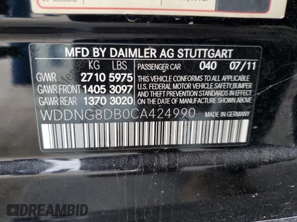 ✅ 2012 Mercedes-Benz S S 350 BlueTEC • VIN: WDDNG8DB0CA424990 • Лот: 51291815. Опубликован ранее на Copart с пробегом 194 243 миль. Бесплатный доступ к архиву аукционных продаж из США и подробный отчёт об истории автомобиля на DreamBid. Изображение 12.