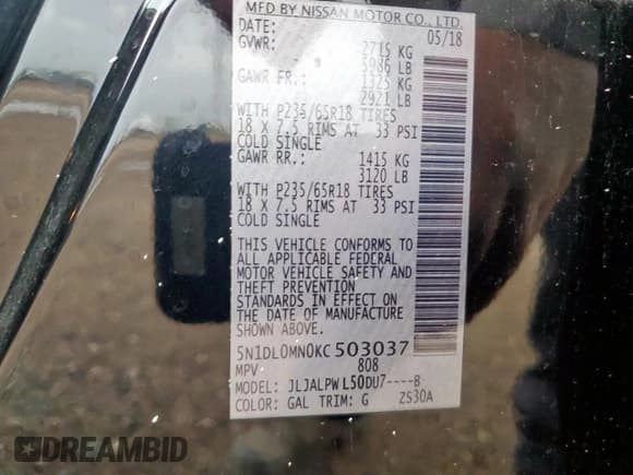 ✅ 2019 Infiniti QX60 Pure • VIN: 5N1DL0MN0KC503037 • Lot: 60619995. Listed on Copart with 140,246 mi. Free auction sales archive from the USA and detailed vehicle history report at DreamBid. Image 13.