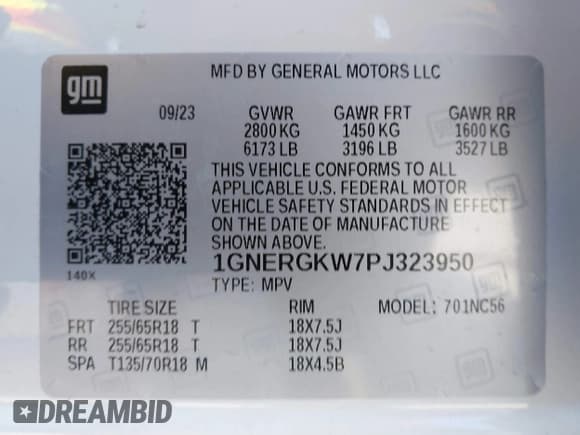 ✅ 2023 Chevrolet Traverse LT Cloth • VIN: 1GNERGKW7PJ323950 • Лот: 42019061. Опубликован ранее на IAAI с пробегом 20 040 миль. Бесплатный доступ к архиву аукционных продаж из США и подробный отчёт об истории автомобиля на DreamBid. Изображение 9.