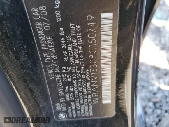 ✅ 2008 BMW 5 Series 528xi • VIN: WBANV13508C150749 • Lot: 87047245. Wystawiony na Copart z przebiegiem 191 734 mil. Bezpłatny archiwum sprzedaży aukcyjnych z USA i szczegółowy raport historii pojazdu na DreamBid. Zdjęcie 12.