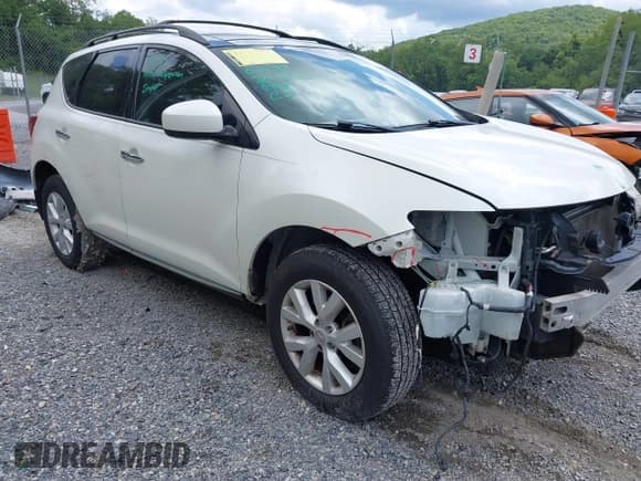 ✅ 2012 Nissan Murano LE • VIN: JN8AZ1MW4CW230743 • Lot: 42760664. Listed on IAAI with 132,358 mi. Free auction sales archive from the USA and detailed vehicle history report at DreamBid. Image 1.