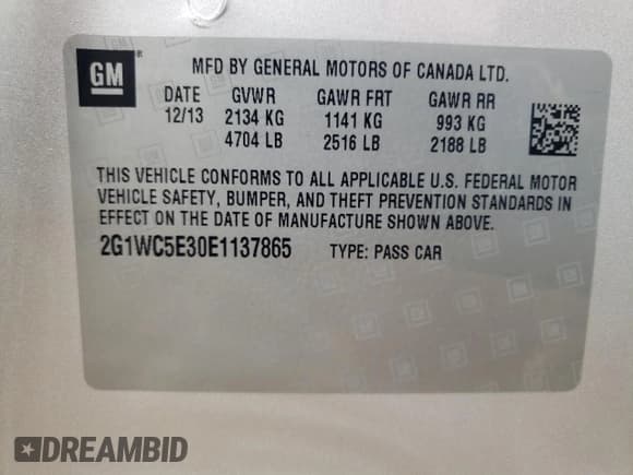 ✅ 2014 Chevrolet Impala LTZ • VIN: 2G1WC5E30E1137865 • Лот: 78175704. Опубликован ранее на Copart с пробегом 70 944 миль. Бесплатный доступ к архиву аукционных продаж из США и подробный отчёт об истории автомобиля на DreamBid. Изображение 12.