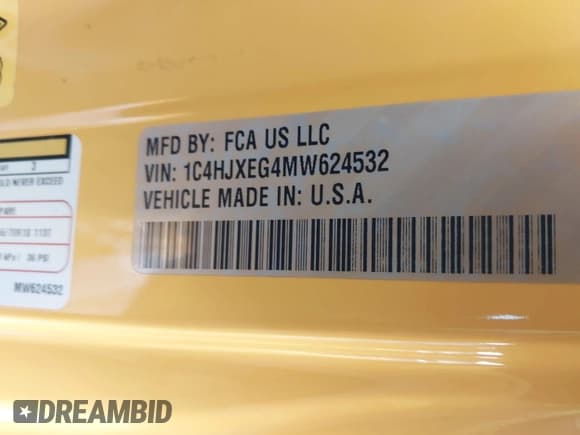 ✅ 2021 Jeep Wrangler Unlimited Sahara • VIN: 1C4HJXEG4MW624532 • Lot: 41783382. Wystawiony na IAAI z przebiegiem 81 116 mil. Bezpłatny archiwum sprzedaży aukcyjnych z USA i szczegółowy raport historii pojazdu na DreamBid. Zdjęcie 9.