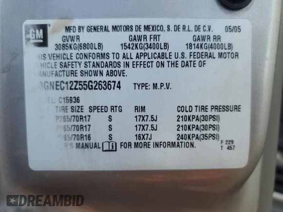 ✅ 2005 Chevrolet Avalanche LS • VIN: 3GNEC12Z55G263674 • Lot: 64993185. Wystawiony na Copart z przebiegiem 141 118 mil. Bezpłatny archiwum sprzedaży aukcyjnych z USA i szczegółowy raport historii pojazdu na DreamBid. Zdjęcie 12.