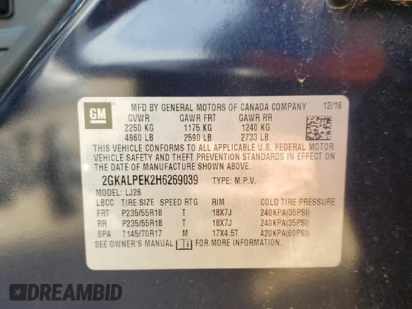 ✅ 2017 GMC Terrain SLT • VIN: 2GKALPEK2H6269039 • Lot: 84646015. Listed on Copart with 108,209 mi. Free auction sales archive from the USA and detailed vehicle history report at DreamBid. Image 13.