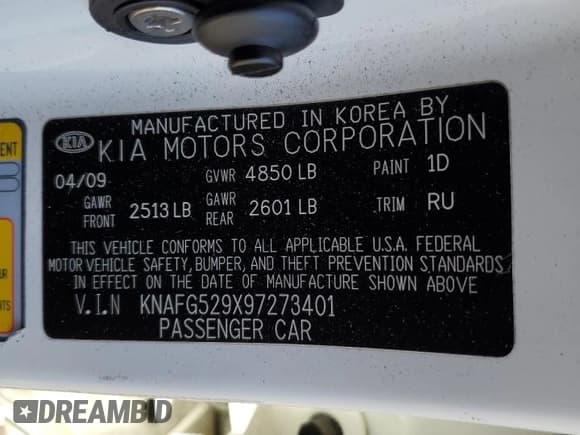 ✅ 2009 Kia Rondo LX • VIN: KNAFG529X97273401 • Лот: 75829094. Опубликован ранее на Copart с пробегом 171 062 миль. Бесплатный доступ к архиву аукционных продаж из США и подробный отчёт об истории автомобиля на DreamBid. Изображение 15.