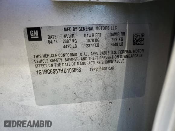 ✅ 2017 Chevrolet Volt LT • VIN: 1G1RC6S57HU106663 • Lot: 40155444. Wystawiony na Copart z przebiegiem 129 205 mil. Bezpłatny archiwum sprzedaży aukcyjnych z USA i szczegółowy raport historii pojazdu na DreamBid. Zdjęcie 12.