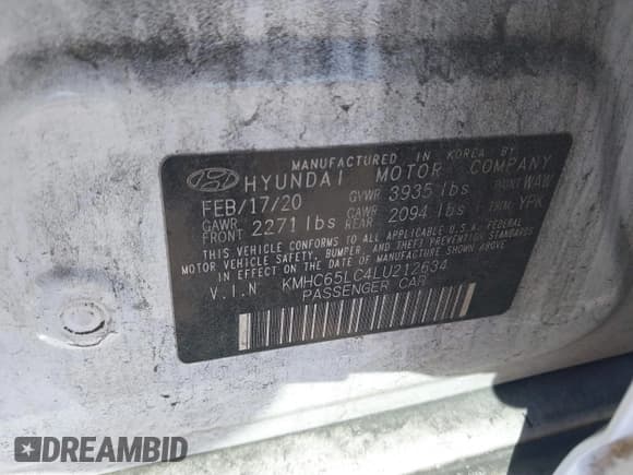 ✅ 2020 Hyundai Ioniq Blue • VIN: KMHC65LC4LU212634 • Lot: 41784149. Wystawiony na IAAI z przebiegiem 124 742 mil. Bezpłatny archiwum sprzedaży aukcyjnych z USA i szczegółowy raport historii pojazdu na DreamBid. Zdjęcie 9.