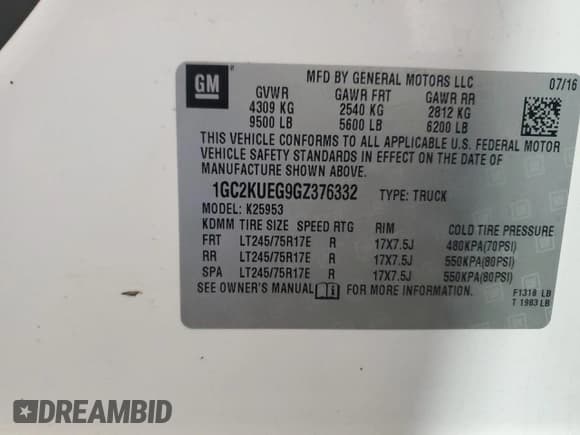 ✅ 2016 Chevrolet Silverado 2500HD Work Truck • VIN: 1GC2KUEG9GZ376332 • Лот: 91797215. Опубликован ранее на Copart с пробегом 80 944 миль. Бесплатный доступ к архиву аукционных продаж из США и подробный отчёт об истории автомобиля на DreamBid. Изображение 12.