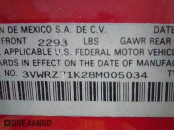 ✅ 2008 Volkswagen Jetta SE • VIN: 3VWRZ71K28M005034 • Lot: 42615440. Wystawiony na IAAI z przebiegiem 147 620 mil. Bezpłatny archiwum sprzedaży aukcyjnych z USA i szczegółowy raport historii pojazdu na DreamBid. Zdjęcie 9.