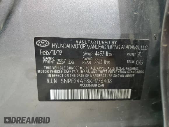 2019 Hyundai Sonata SE с VIN 5NPE24AF8KH776408, выставлен на аукционе Copart как лот 91607255 с пробегом 152 590 миль миль и Чистый • Clean title. История ставок и продаж доступна на DreamBid. Изображение 12.