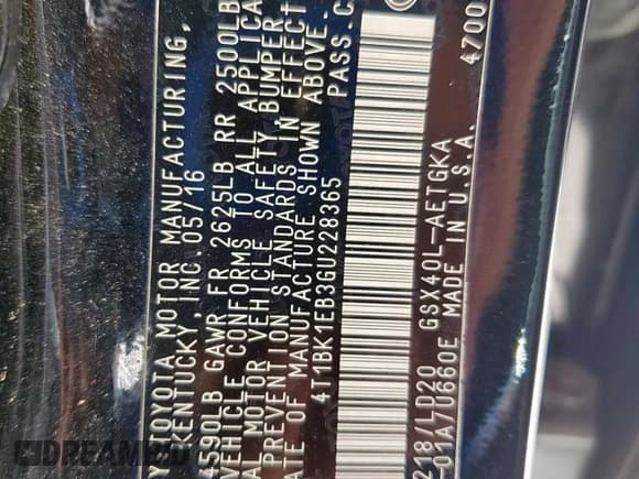 ✅ 2016 Toyota Avalon XLE Premium • VIN: 4T1BK1EB3GU228365 • Lot: 63822855. Listed on Copart with 160,421 mi. Free auction sales archive from the USA and detailed vehicle history report at DreamBid. Image 12.