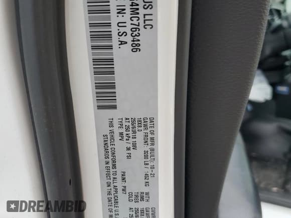 ✅ 2021 Dodge Durango Pursuit • VIN: 1C4RDJFG4MC763486 • Lot: 57222495. Wystawiony na Copart z przebiegiem 59 485 mil. Bezpłatny archiwum sprzedaży aukcyjnych z USA i szczegółowy raport historii pojazdu na DreamBid. Zdjęcie 14.