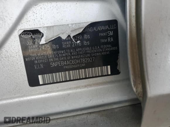 ✅ 2013 Hyundai Sonata GLS • VIN: 5NPEB4AC6DH782927 • Лот: 91462625. Опубликован ранее на Copart с пробегом 93 642 миль. Бесплатный доступ к архиву аукционных продаж из США и подробный отчёт об истории автомобиля на DreamBid. Изображение 13.