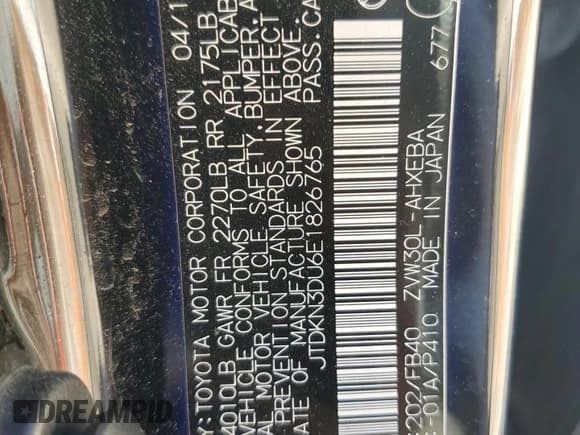 ✅ 2014 Toyota Prius Four • VIN: JTDKN3DU6E1826765 • Лот: 91073125. Опубликован ранее на Copart с пробегом 195 832 миль. Бесплатный доступ к архиву аукционных продаж из США и подробный отчёт об истории автомобиля на DreamBid. Изображение 12.