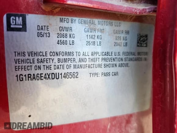 ✅ 2013 Chevrolet Volt • VIN: 1G1RA6E4XDU146562 • Lot: 91644795. Wystawiony na Copart z przebiegiem 132 418 mil. Bezpłatny archiwum sprzedaży aukcyjnych z USA i szczegółowy raport historii pojazdu na DreamBid. Zdjęcie 12.