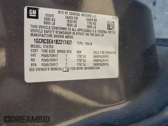 2011 Chevrolet Silverado 1500 LT z VIN 1GCRCSEA1BZ217437, wystawiony jako Copart lot #42629445 z przebiegiem 142 238 mil mil oraz Szkoda całkowita • Salvage title. Historia ofert i sprzedaży dostępna na DreamBid. Obrazek 12.