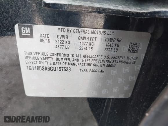 ✅ 2016 Chevrolet Impala LT • VIN: 1G1105SA6GU157633 • Lot: 42414904. Wystawiony na IAAI z przebiegiem 109 129 mil. Bezpłatny archiwum sprzedaży aukcyjnych z USA i szczegółowy raport historii pojazdu na DreamBid. Zdjęcie 9.