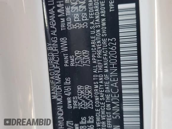 ✅ 2022 Hyundai Tucson Limited • VIN: 5NMJECAE1NH020623 • Лот: 86182315. Опубликован ранее на Copart с пробегом 43 458 миль. Бесплатный доступ к архиву аукционных продаж из США и подробный отчёт об истории автомобиля на DreamBid. Изображение 14.