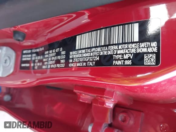 ✅ 2016 FIAT 500X Easy • VIN: ZFBCFXBT0GP327254 • Lot: 41974130. Listed on IAAI with 57,405 mi. Free auction sales archive from the USA and detailed vehicle history report at DreamBid. Image 9.